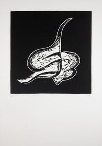 Reclinado, 2019 (linograbado) de Guilherme Pontes