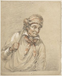 Hombre con sombrero de piel en la cabeza de Guillaume Anne van der Brugghen