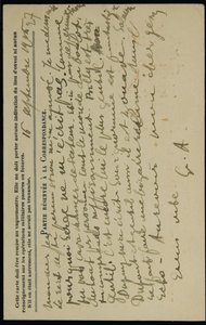 Tarjeta postal autógrafa a Jean Mollet, 16 de septiembre de 1915 de Guillaume Apollinaire