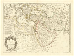 Mapa de 1701 - Mapa de Turquía, Arabia y Persia de Guillaume Delisle
