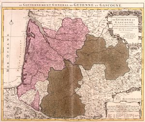 Guyenne, Gascuña, Francia de Guillaume Delisle