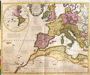 Mapa de Europa y las costas del norte de África de Guillaume Delisle