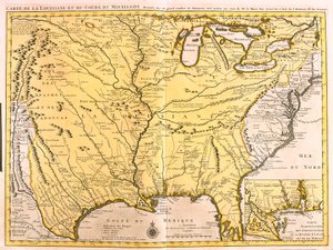 Mapa de Luisiana y el río Misisipi