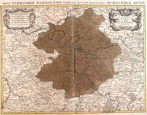 Mapa de la Isla de Francia (grabado) de Guillaume Delisle