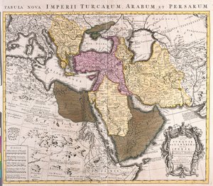 Mapa de Oriente Medio: Imperio Turco, Persia y Península Arábiga (grabado) de Guillaume Delisle
