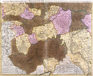 Mapa de la parte meridional del gran principado de Moscú (Rusia)