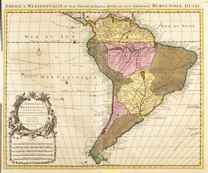 Panamá, Argentina, Bolivia, Brasil, Chile, Colombia, Ecuador, Guayana Francesa, Guyana, Paraguay, Perú, Surinam, Uruguay y Venezuela. de Guillaume Delisle