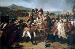 Sorpresa en el puente sobre el Danubio el 13 de noviembre de 1805 de Guillaume Guillon Lethière