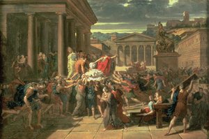 La muerte de César (100-44 a.C.) de Guillaume Guillon Lethière