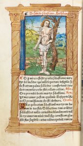 Libro de Horas Impreso (Uso de Roma): fol. 102v, San Sebastián