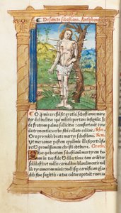 Libro de Horas Impreso (Uso de Roma): fol. 102v, San Sebastián