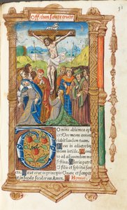 Libro de Horas Impreso (Uso de Roma): fol. 55r, La Crucifixión de Guillaume Le Rouge