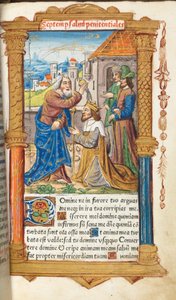 Libro de Horas Impreso (Uso de Roma): fol. 65r, David y Samuel de Guillaume Le Rouge