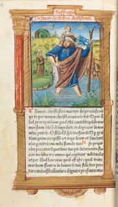 Libro de horas impreso Uso de Roma: fol. 101v, San Cristóbal, 1510 de Guillaume Le Rouge