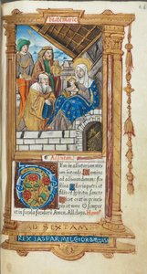 Libro de Horas impreso Uso de Roma: fol. 38r, Adoración de los Magos, 1510 de Guillaume Le Rouge