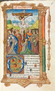 Libro de horas impreso Uso de Roma: fol. 55r, La Crucifixión, 1510 de Guillaume Le Rouge