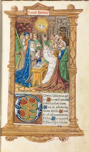 Libro de Horas Impreso Uso de Roma: fol. 58r, Pentecostés, 1510 de Guillaume Le Rouge