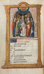 Libro de Horas Impreso Uso de Roma: fol. 7v, ilustración del calendario de junio, 1510 de Guillaume Le Rouge