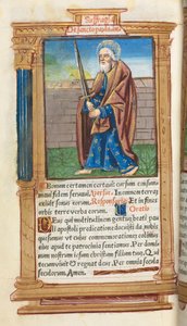 Libro de Horas impreso Uso de Roma: fol. 99v, San Pablo, 1510 de Guillaume Le Rouge