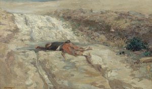 Escena de la guerra de 1870: soldado muerto en un campo de batalla, hacia 1870 (óleo sobre lienzo)