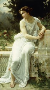 Chica de Pompeya en un jardín de Guillaume Seignac