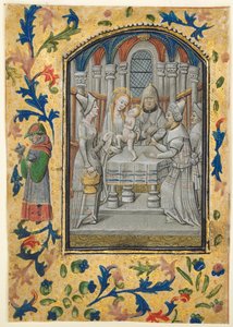 Hoja de un Libro de Horas: Presentación en el Templo de Guillaume Vrelant
