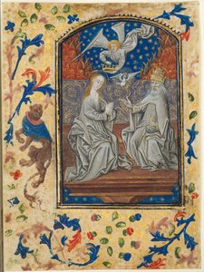 Hoja de un Libro de Horas: Virgen y Niño entronizados, c. 1470-1480