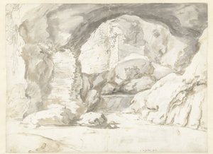 Vista en las bóvedas de una ruina clásica de Guilliam du Gardijn