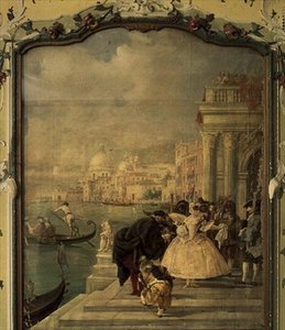 Dama enmascarada frente a la Salute, Venecia