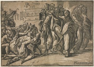 Cristo sanando a los leprosos, 1608 de Guiseppe Rossigliani
