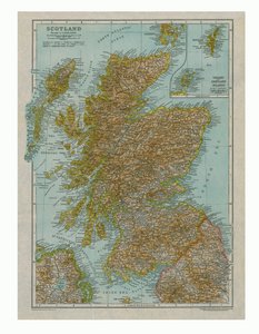 Mapa de Escocia, c1910
