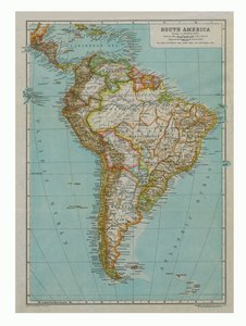 Mapa de América del Sur, c1910