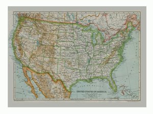 Mapa de los Estados Unidos de América de Gull Engraving Company