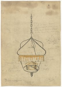 Diseño de una lámpara colgante de Gust van de Wall Perné (signed by artist)