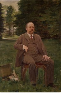 Fernand Scribe en su jardín de Gustaaf Vanaise