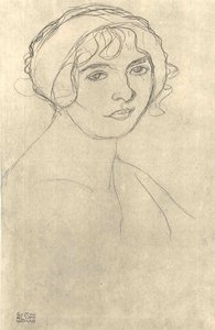 Retrato de una niña desnuda de perfil derecho