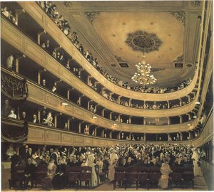 Auditorio en el Antiguo Teatro Burg en Viena de Gustav Klimt