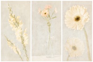 Tríptico floral descolorido de Gustav Davidsson