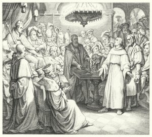 Martín Lutero comparece ante el Emperador Carlos V en la Dieta de Worms (grabado) de Gustav Ferdinand Leopold Konig