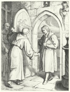 Martín Lutero entrando en el Monasterio de San Agustín en Erfurt el 17 de julio de 1505 de Gustav Ferdinand Leopold Konig
