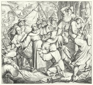 Martín Lutero predica contra los rebeldes y la Guerra de los Campesinos de Gustav Ferdinand Leopold Konig