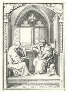 Martín Lutero leyendo la Biblia a Juan, Elector de Sajonia (grabado)