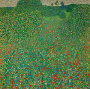 Un campo de amapolas de Gustav Klimt