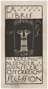Exlibris de Ver Sacrum, publicado 1898-99 por Gerlach, Schenk y Seeman de Gustav Klimt