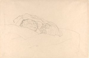 Chica Acurrucada en la Cama de Gustav Klimt
