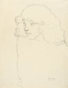 Retrato de medio cuerpo de una niña en perfil de tres cuartos, 1913