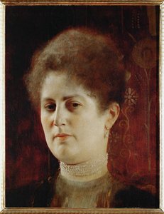 Retrato de una dama, c.1894 (óleo sobre madera) de Gustav Klimt