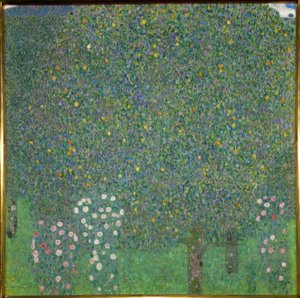 Rosales bajo los árboles de Gustav Klimt
