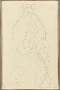 Mujer sentada de frente de Gustav Klimt