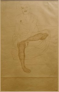 Desnudo femenino sentado de frente de Gustav Klimt